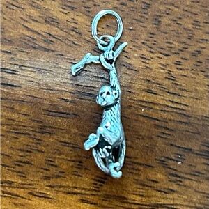Silver Monkey Charm Pendant
